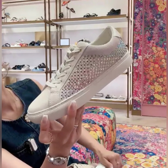 Kurt Geiger Lane Multicolor Crystal Cream Sneakers Shoes - Picture 2 of 7